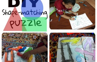 DIY shape matching puzzle for preschooler