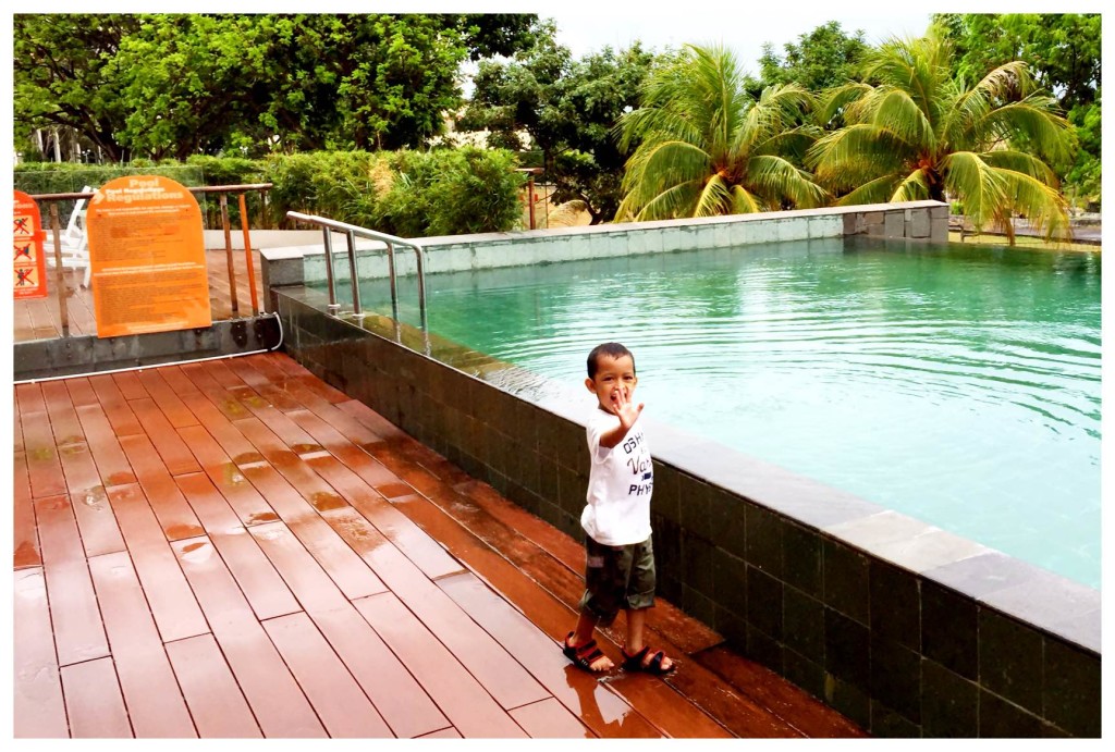 Abdurrahman by the pool at Harris Hotel Batam Center